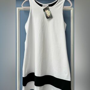 Summer Athletic Tank Dress white with Black detail